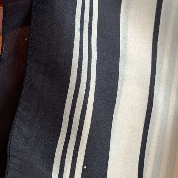 Vintage Ted Lapidus Paris silk black & tan striped long scarf - Picture 9 of 9